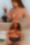 Nude woman with colored pussy